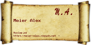 Meier Alex névjegykártya